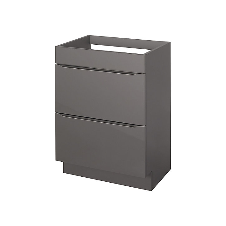 Meuble sous vasque à poser GoodHome Imandra gris taupé 60 cm