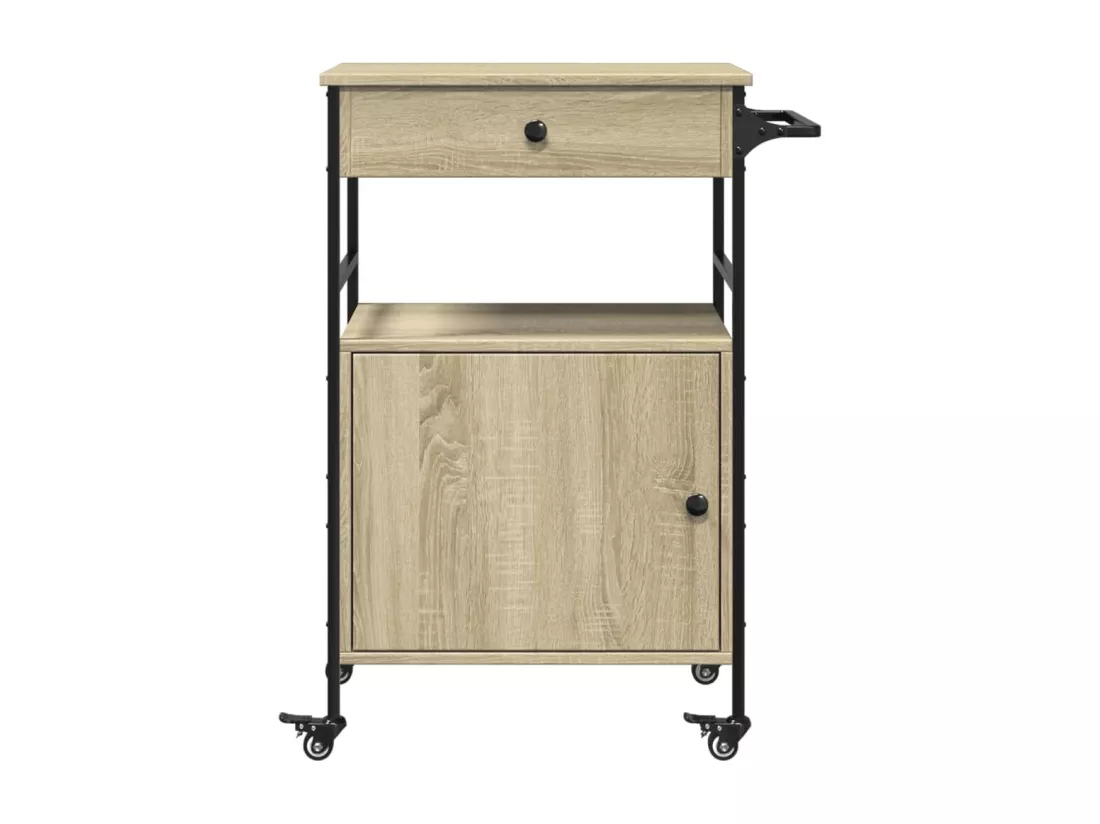 Chariot de cuisine chêne sonoma 56x43x89,5 cm bois d'ingénierie
