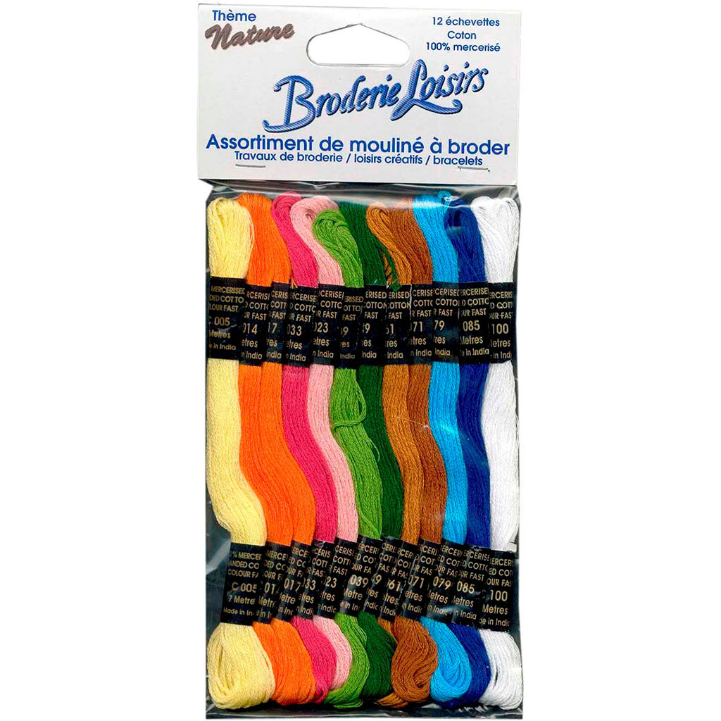 Lot de 12 écheveaux coton gamme Printemps