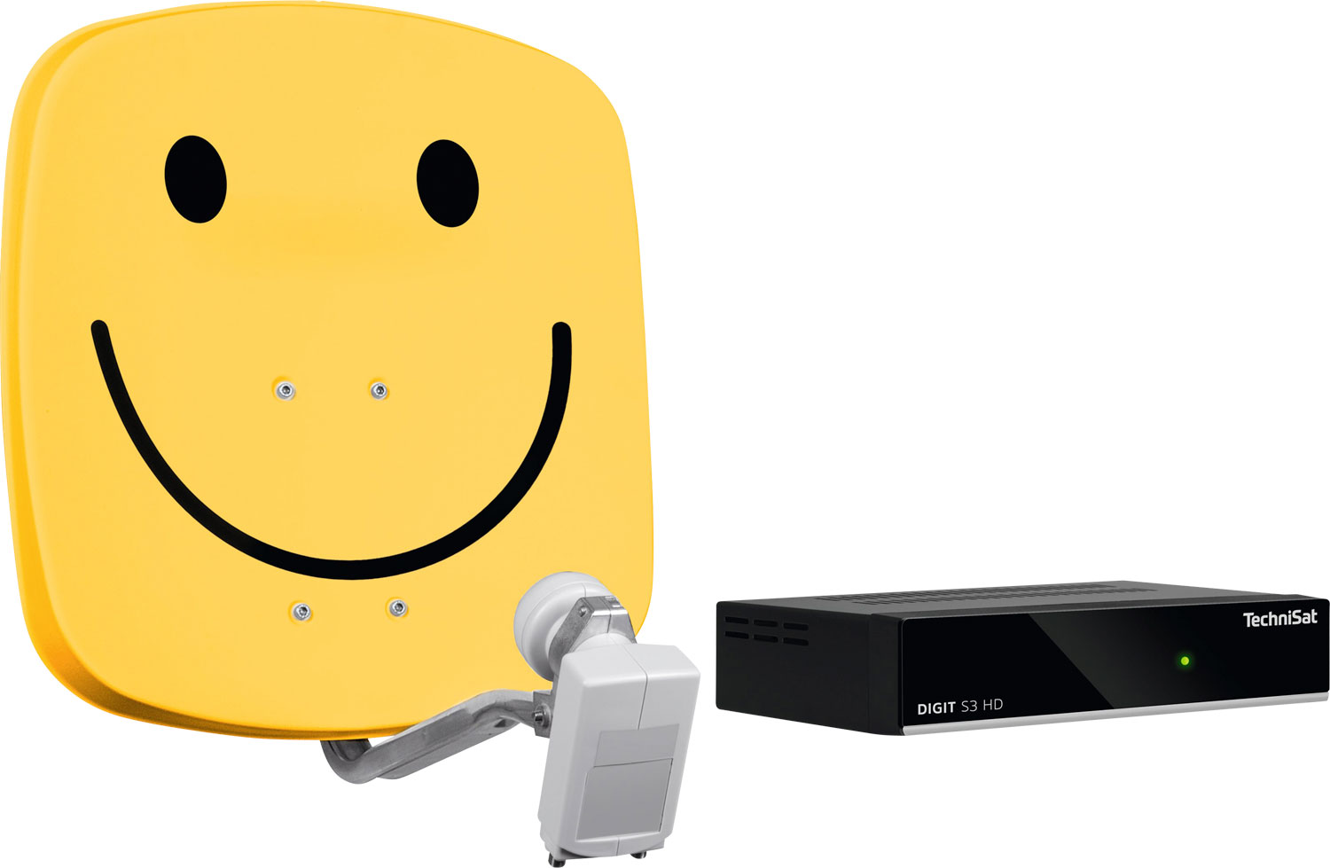 Technisat Set DigiDish 45 Sat-Antenne (Twin-LNB) mit Digit S3 HD SAT-Receiver smiley