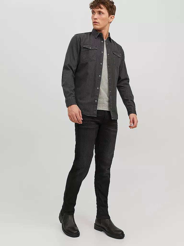JACK & JONES Jeanshemd Slim Fit Jjesheridan schwarz