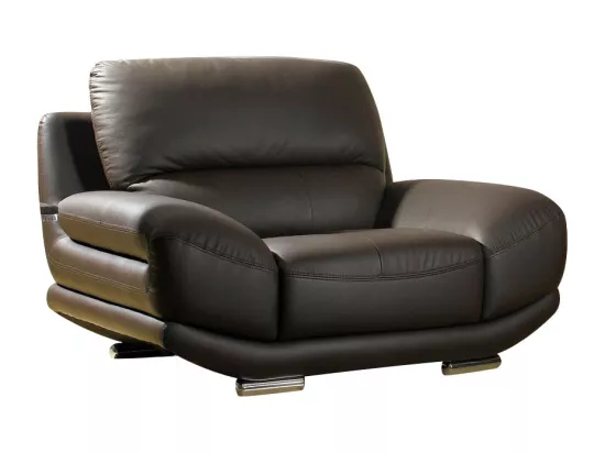 Fauteuil en cuir BARCELONA Marron