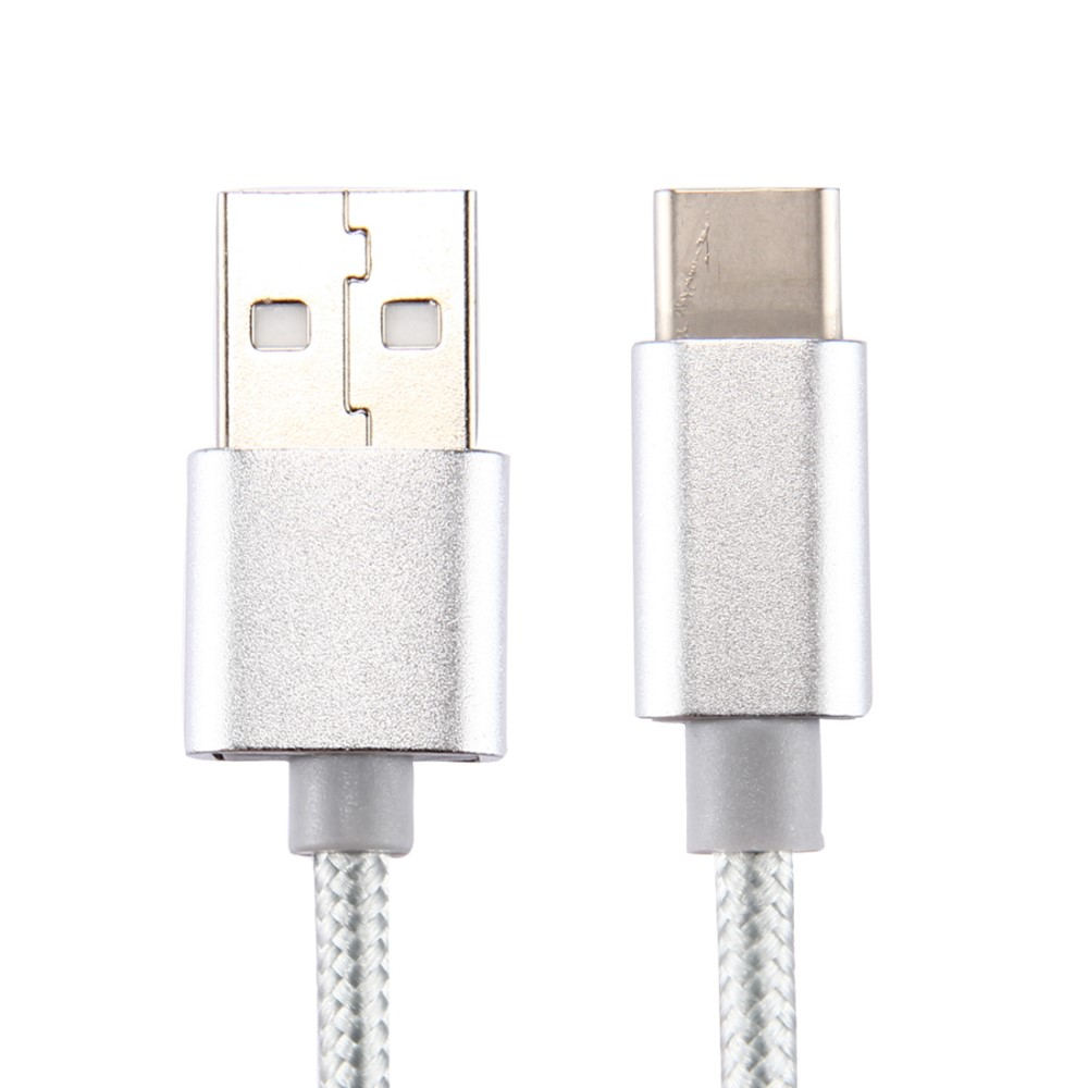 (3m) USB A auf USB C Ladekabel Datenkabel Nylon - Silber
