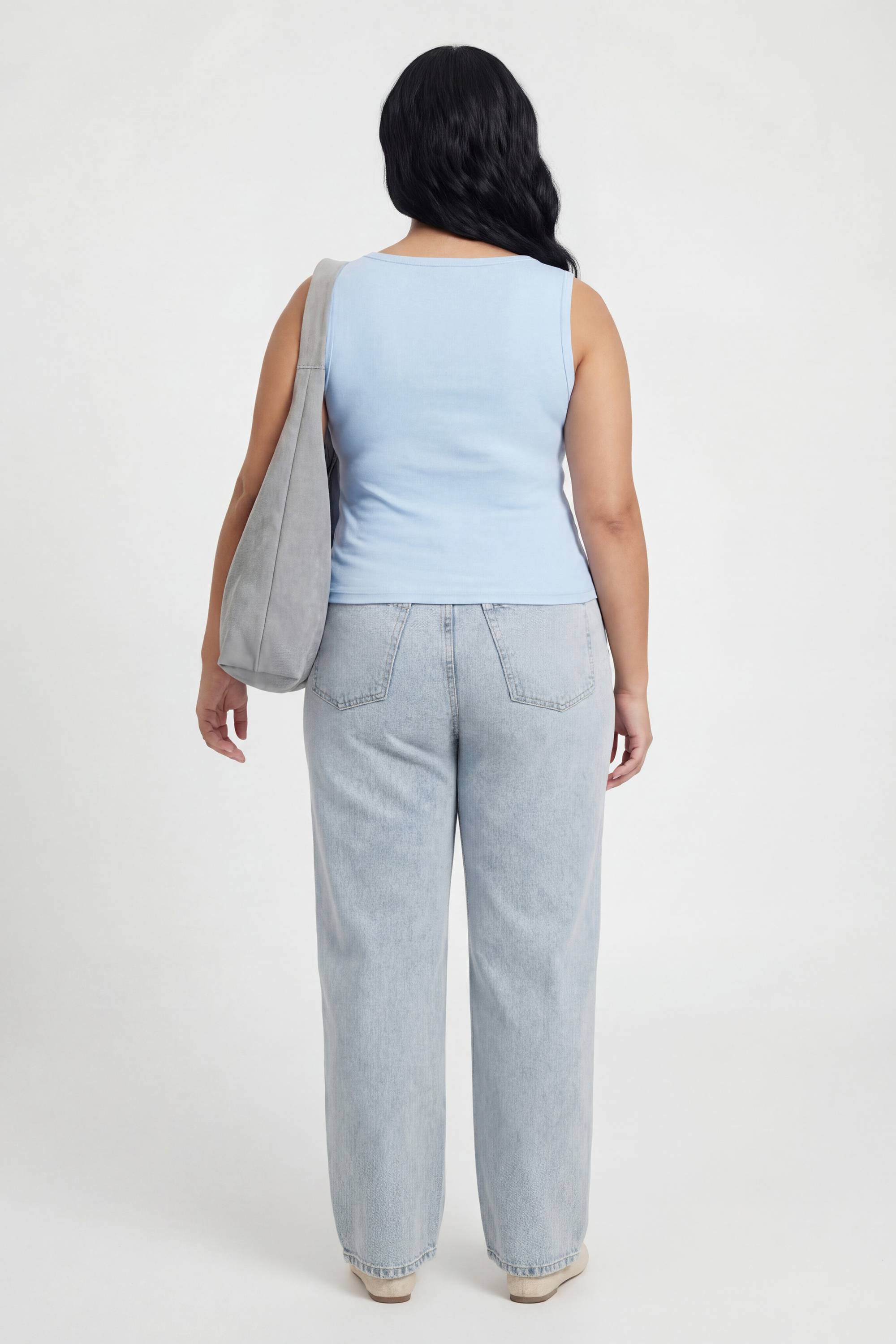 boohoo Haut Débardeur Côtelé Grande Taille À Détail De Boutons Asymétriques