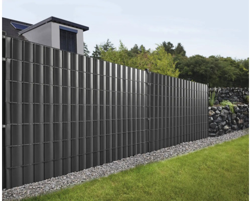 Konsta privacyschermstroken voor enkeldraads gaaspanelen, 20,5 m x 24 cm, antraciet