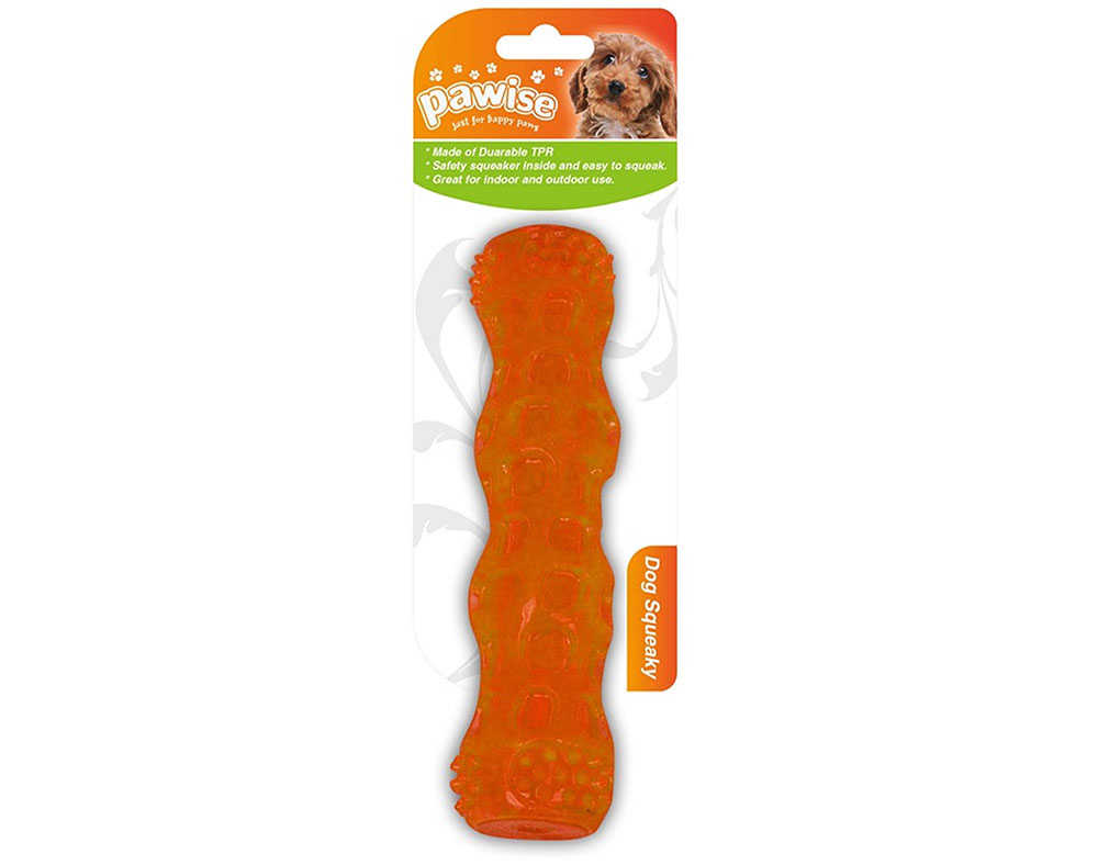 BRINQUEDO PARA CÃO PAWISE BASTÃO DE TERMOPLÁSTICO COM SQUEAKER 18CM