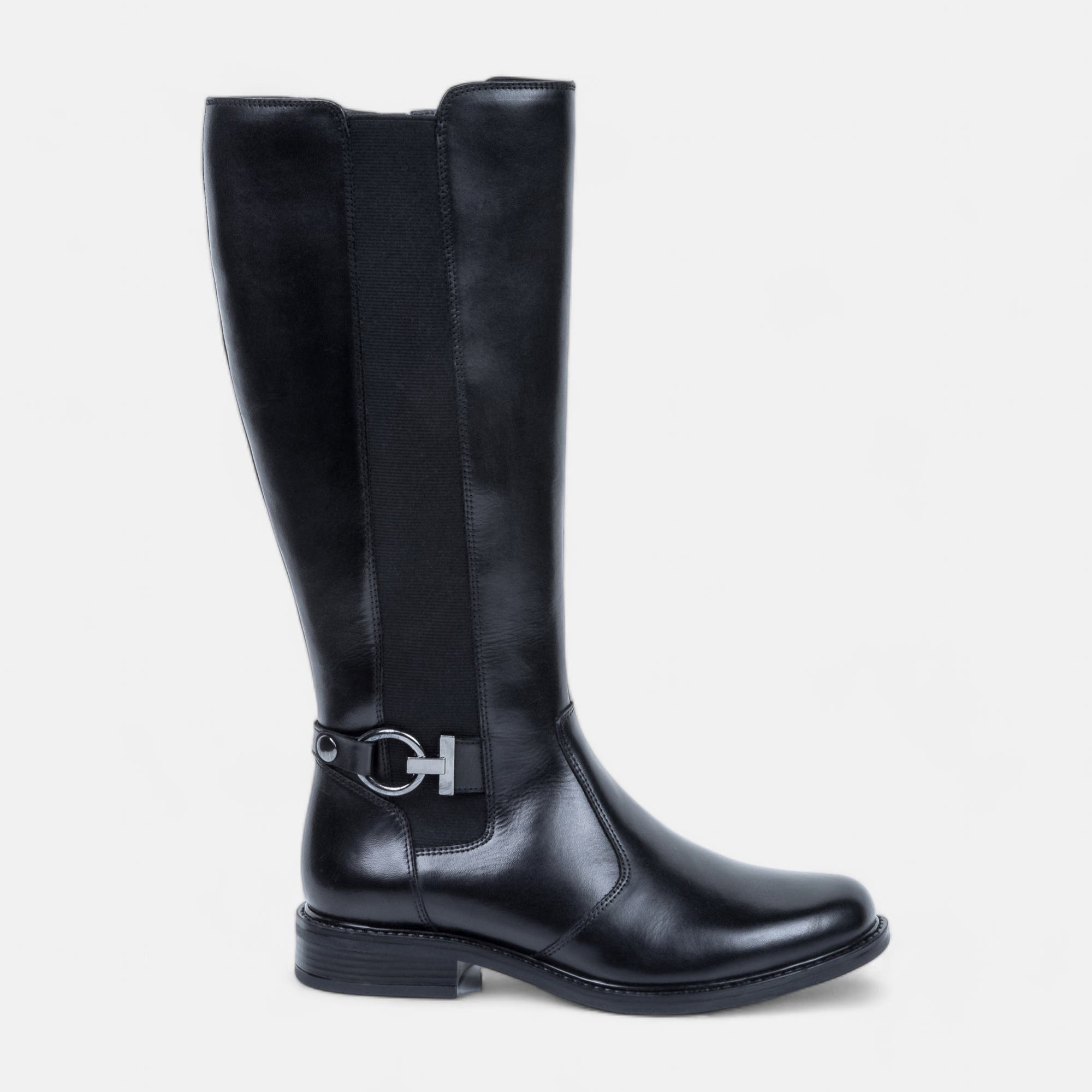 Bottes Femme en cuir noir