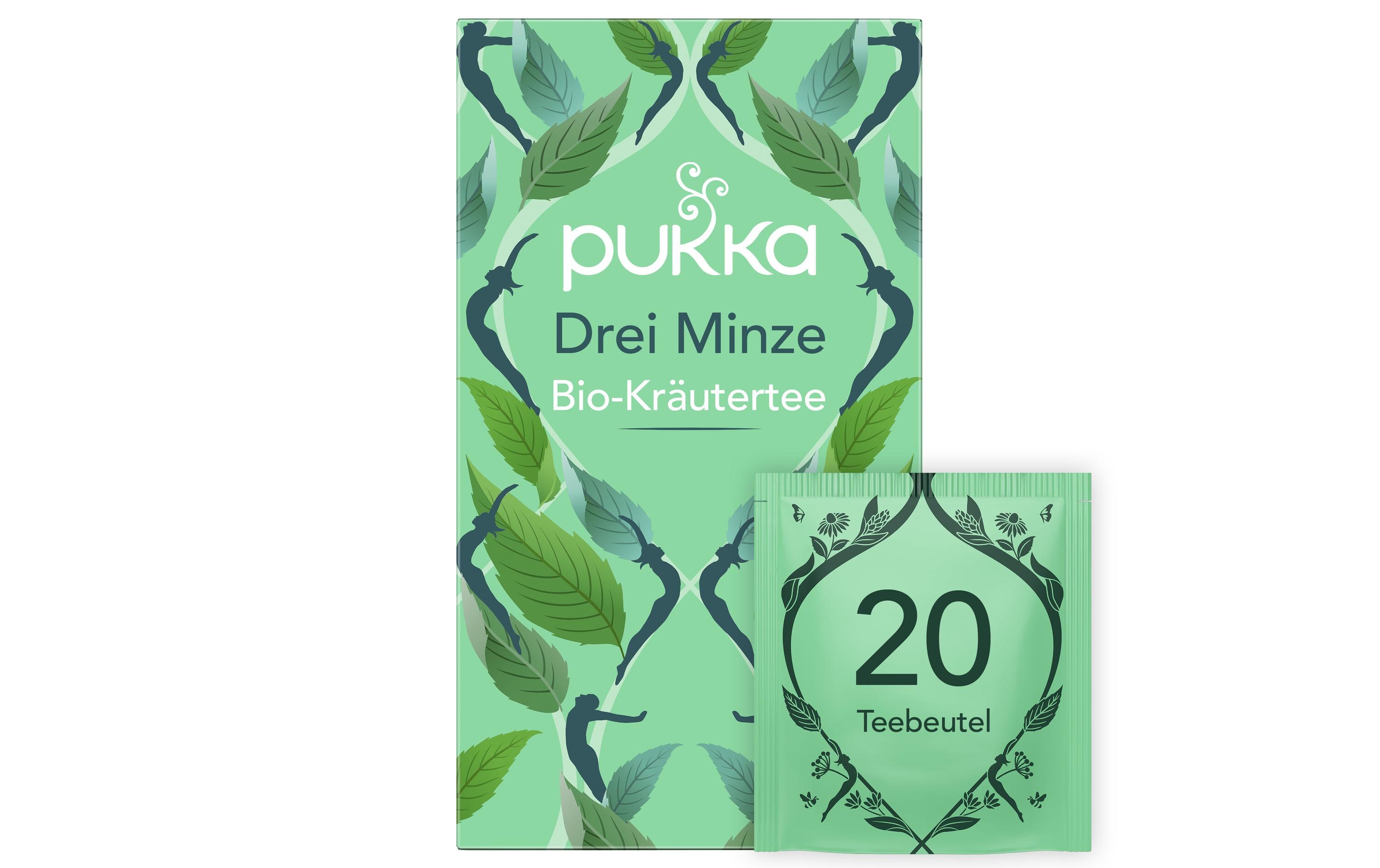 Teebeutel Bio-Tee Drei Minze 20 StückKühl-erfrischender Bio-Tee