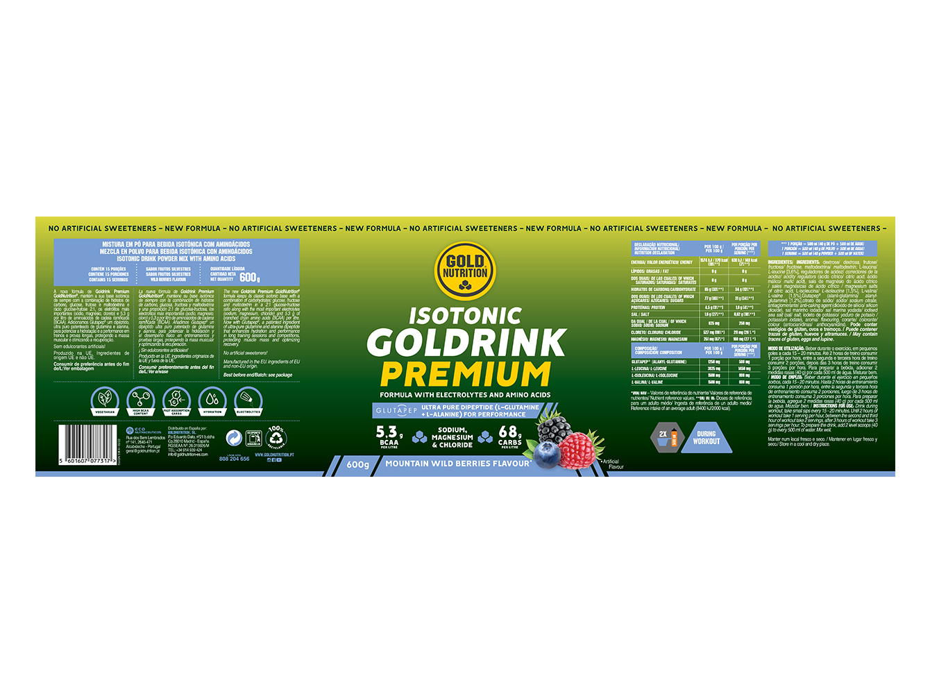 GOLDRINK GOLDNUTRITION PREMIUM F.SILVESTRES 600G
