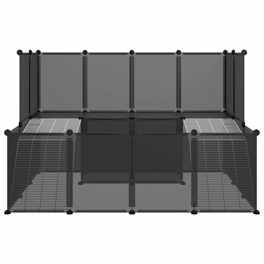 Cage pour petits animaux noir 143x107x93 cm pp et acier