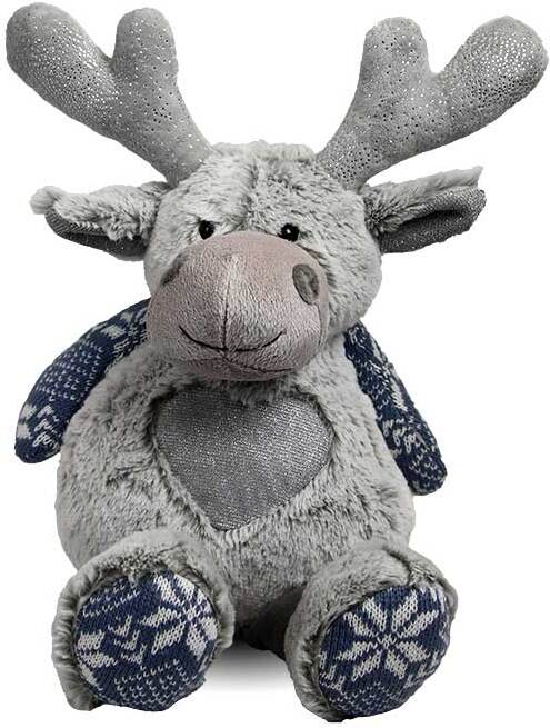 Unique Living knuffel Figaro rendier grijs H 25 cm
