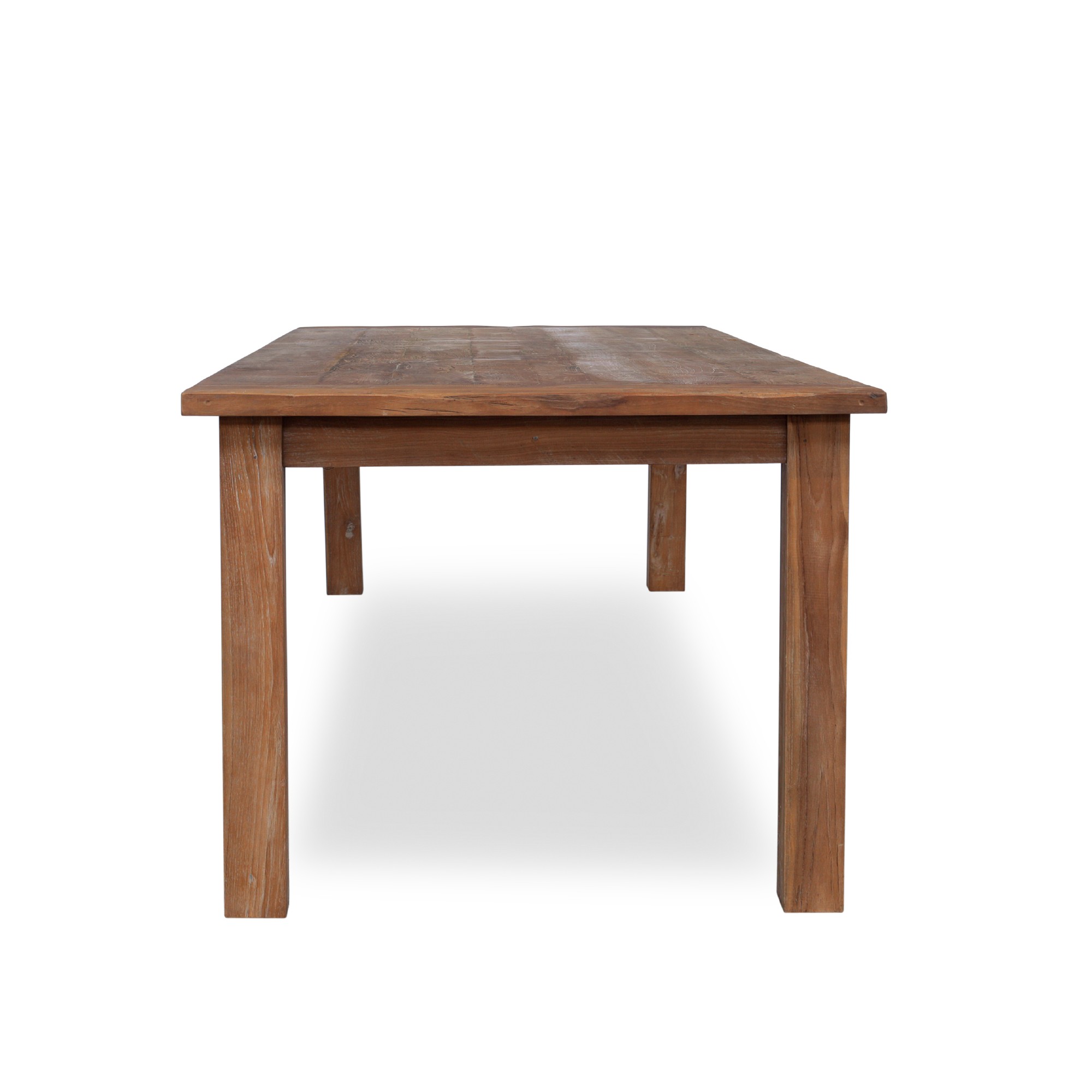 Esstisch aus recyceltem Teak ohne Schublade, L 260 cm, B 100 cm, H 78 cm von fischer's lagerhaus