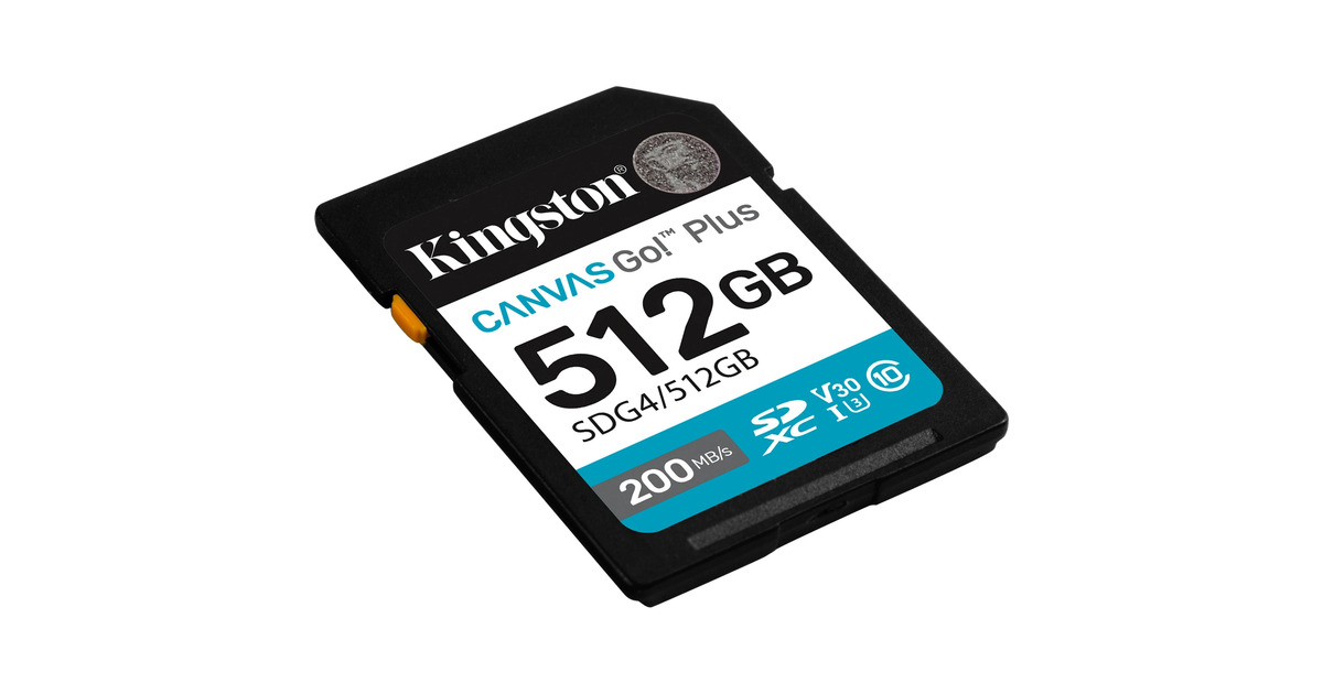 KingstonCanvas Go! Plus SDXC 512 GB geheugenkaart  (Zwart, Class 10, UHS-I U3, V30)