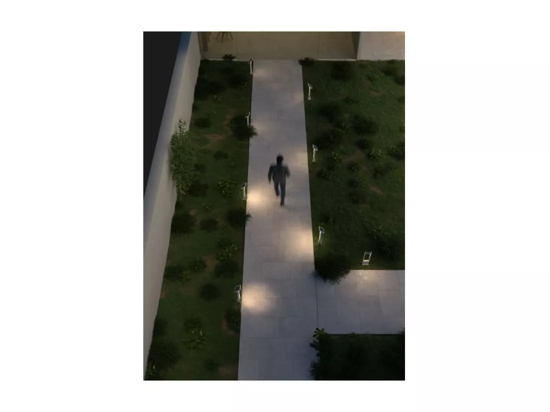 POPA Spot à énergie solaire blanc 60 cm 4000K Luminaire de jardin Beneito Faure