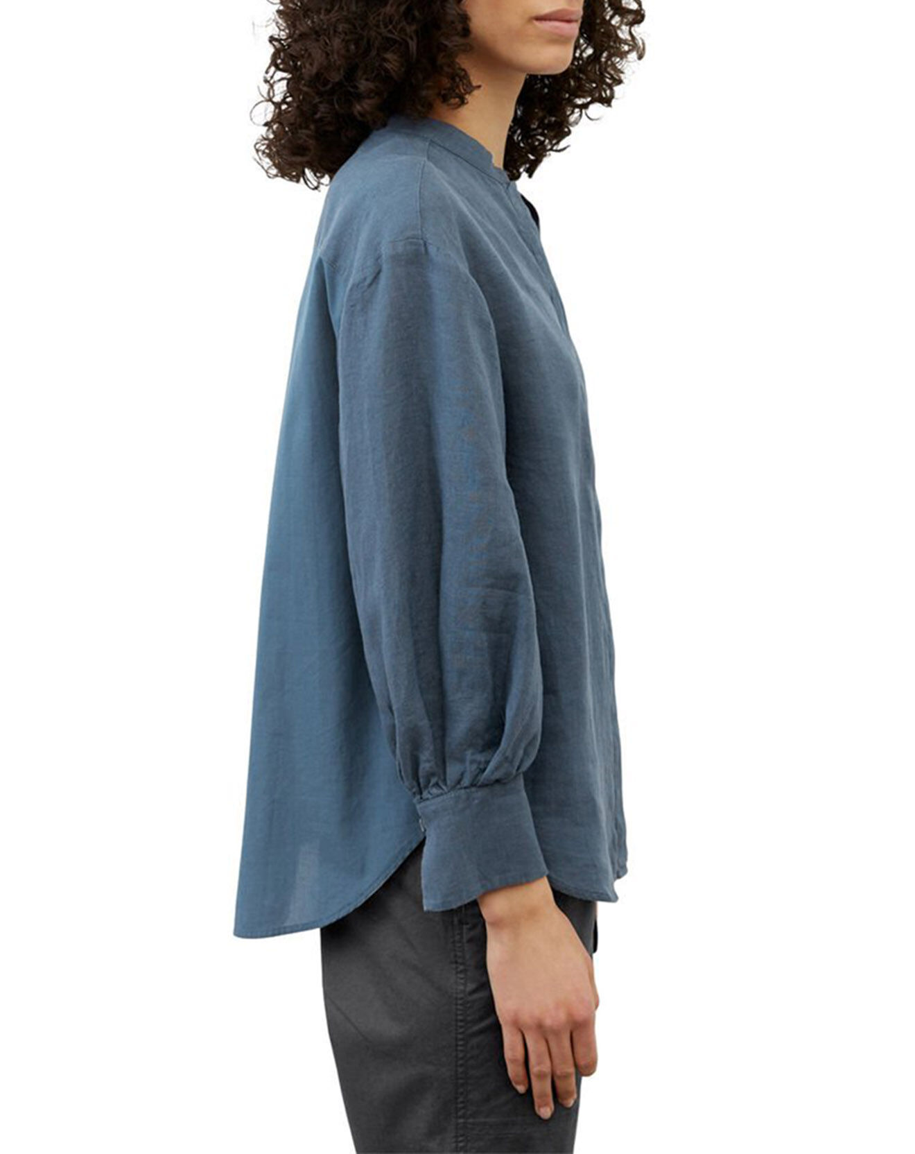 Marc O'Polo Chemise 100% Lin sans manches Col bleu moyen