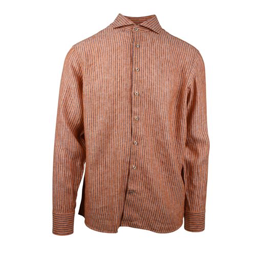 Nordstrand Luxury Linen Skjorte, Orange Stribe, 46