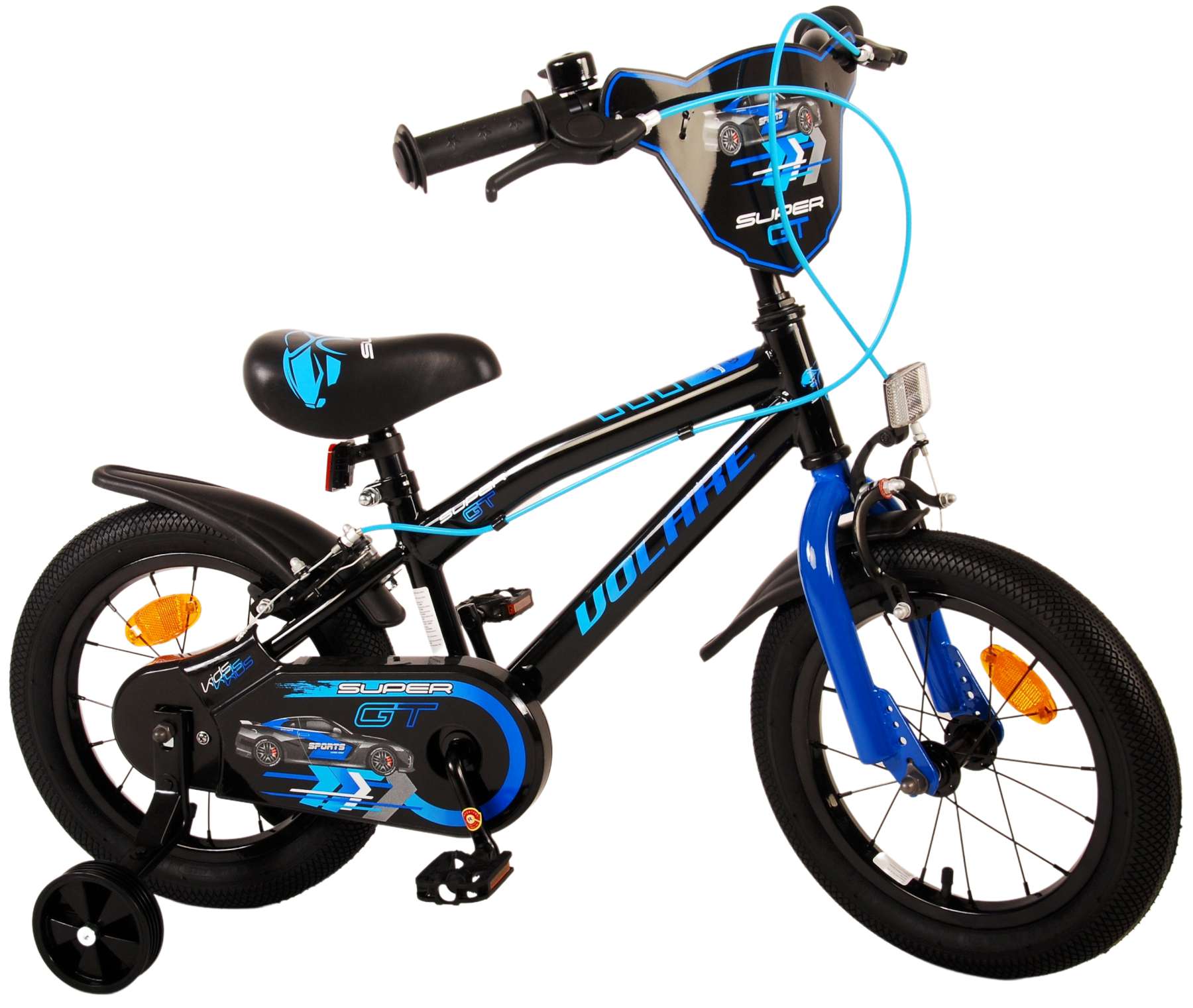 TPFSports Super GT Kinderfahrrad - Jungen - 14 Zoll - Rücktritt + Handbremse - Blau