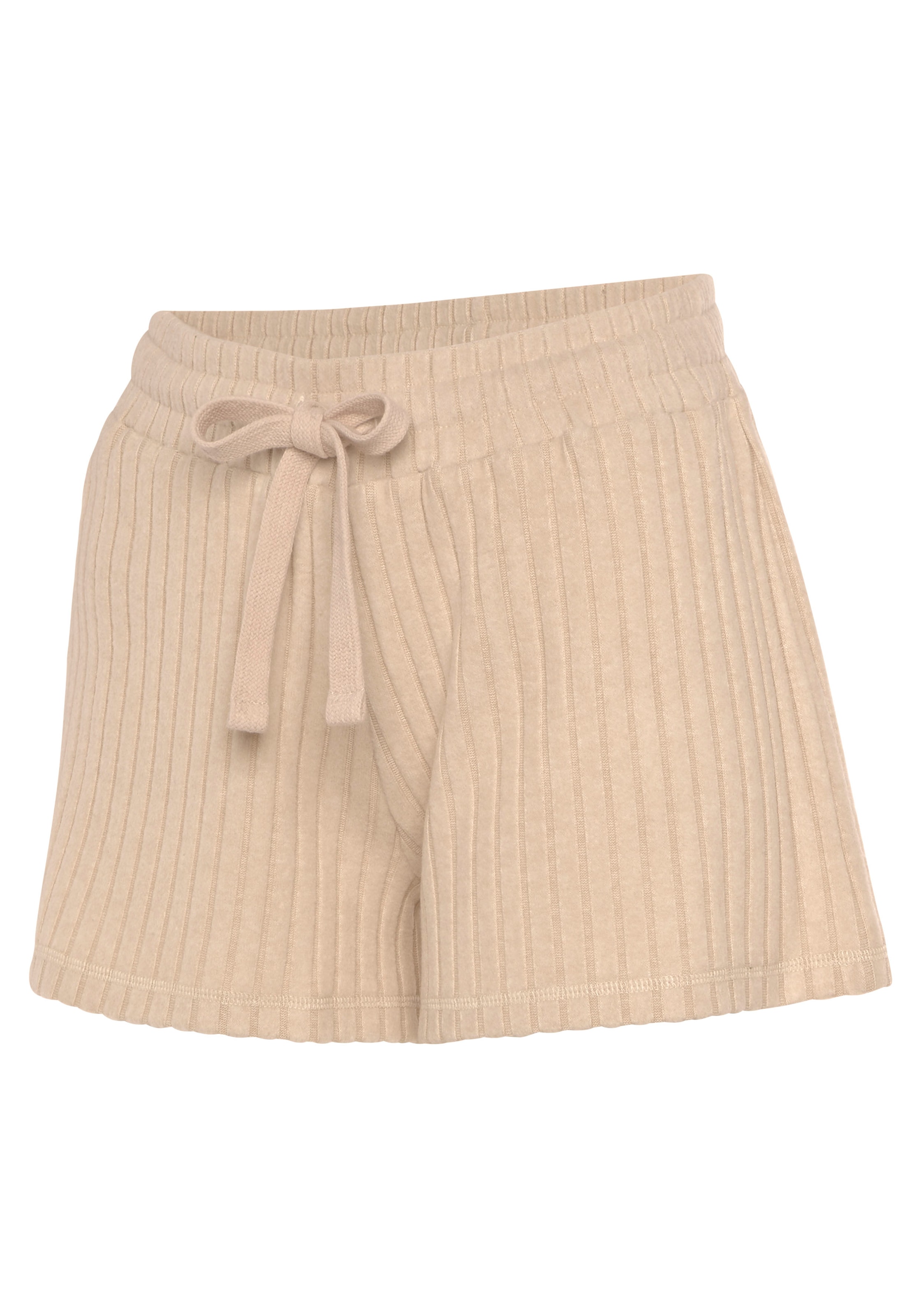 LASCANA Shorts  Lounge-/ Strickshorts meliert mit Bindeband, Loungewear