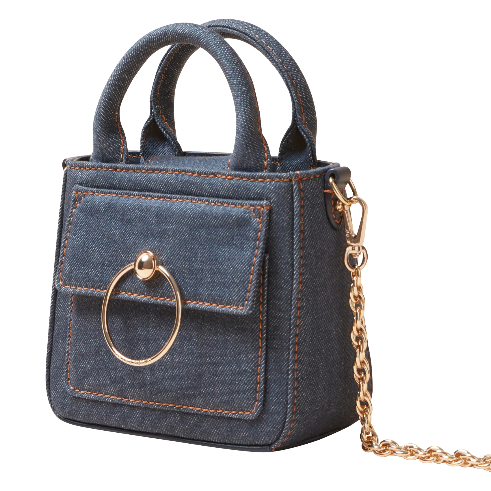 Mini sac bandoulière en denim de coton | Bleu