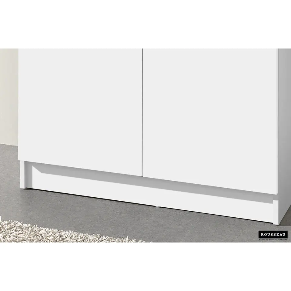 Opbergkast Ray 80cm met 2 deuren en 4 legplanken - wit