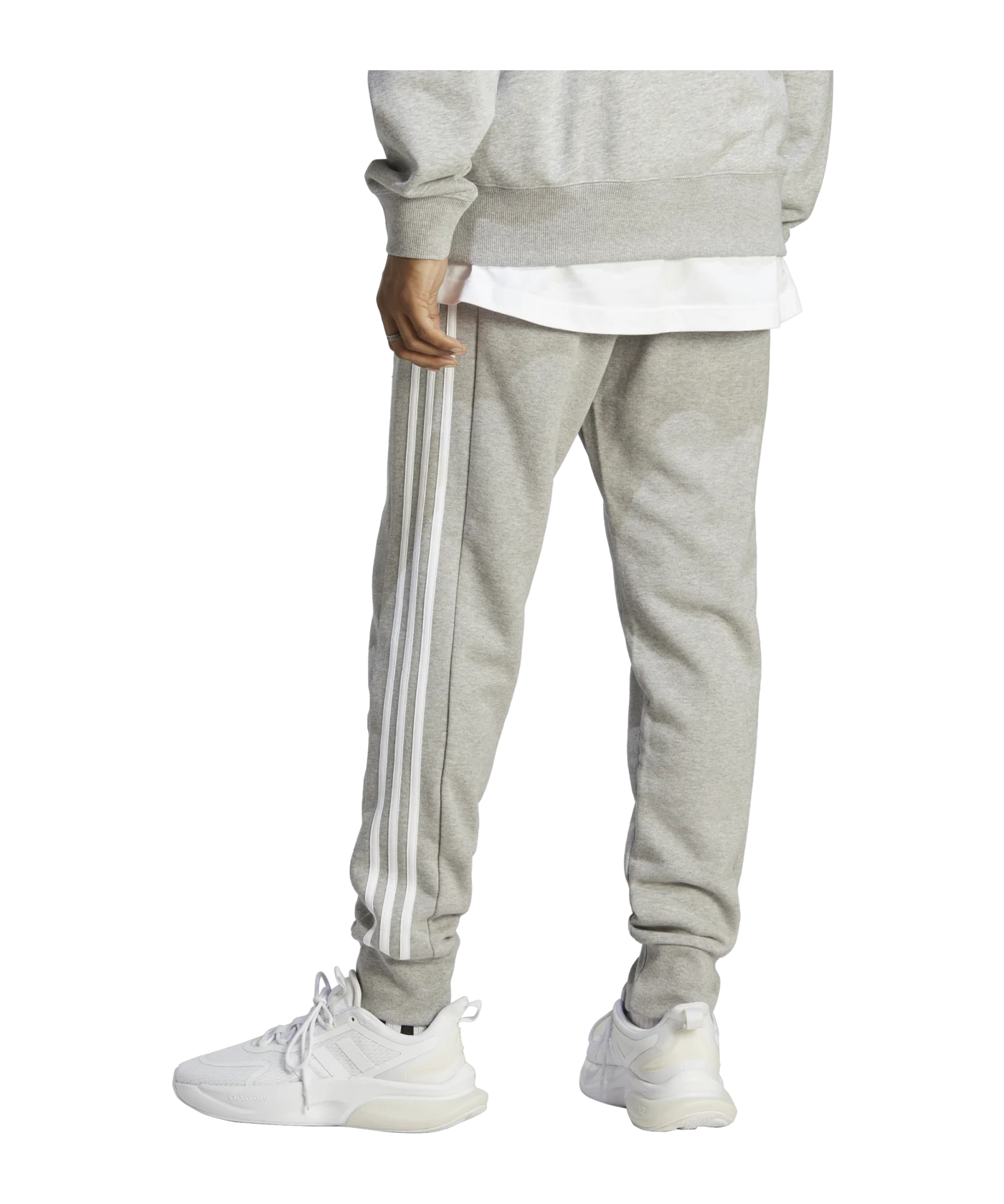 adidas Essentials French Terry Tapered Cuff 3-Stripes Pan Grey