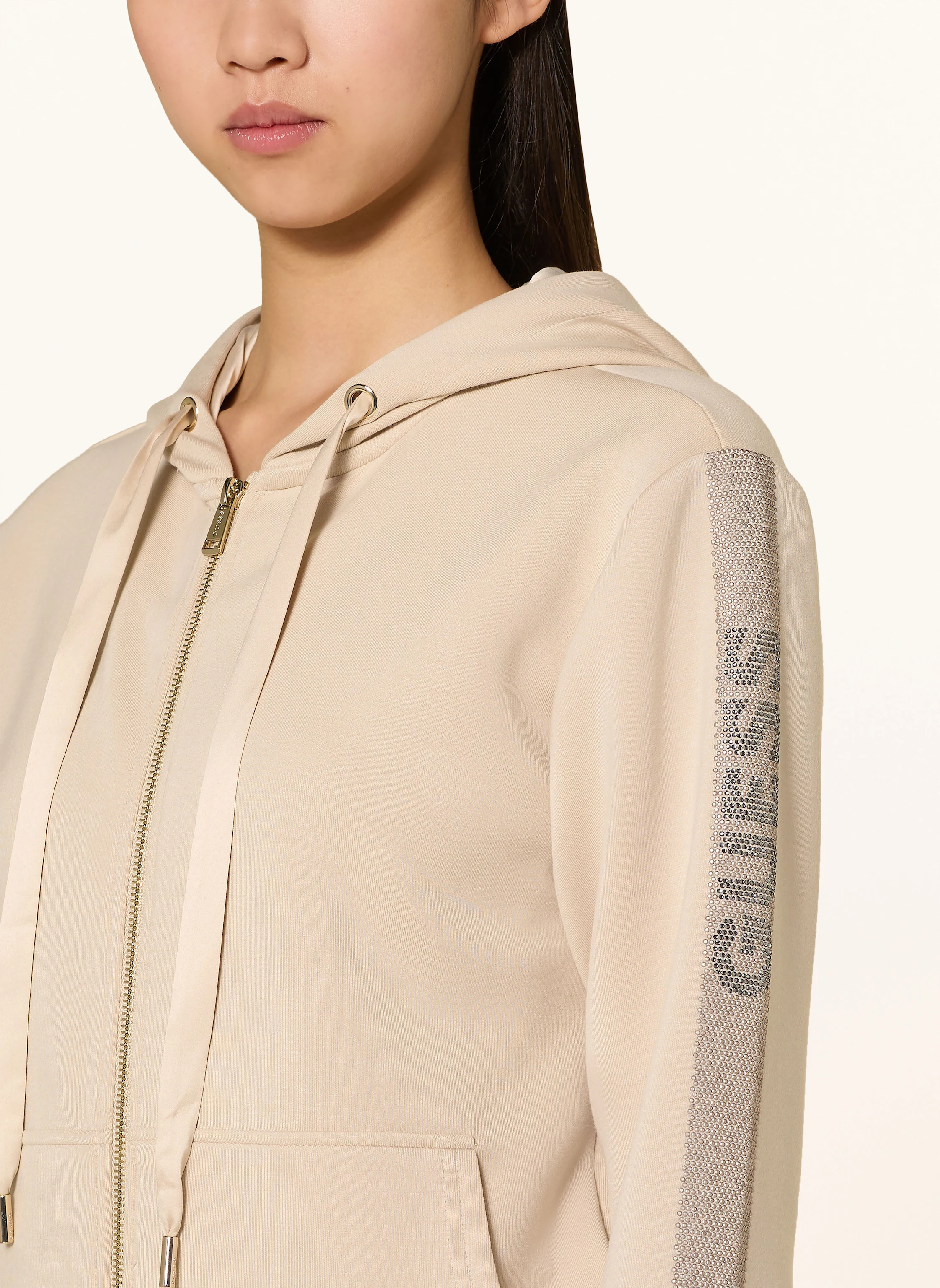 GUESS Sweatjacke mit Schmucksteinen