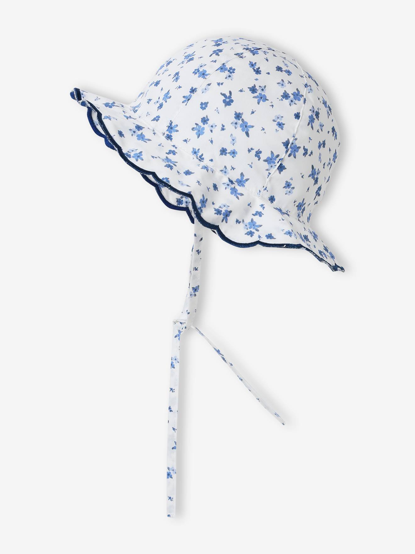 Chapéu estampado para bebê menina, estampa branca