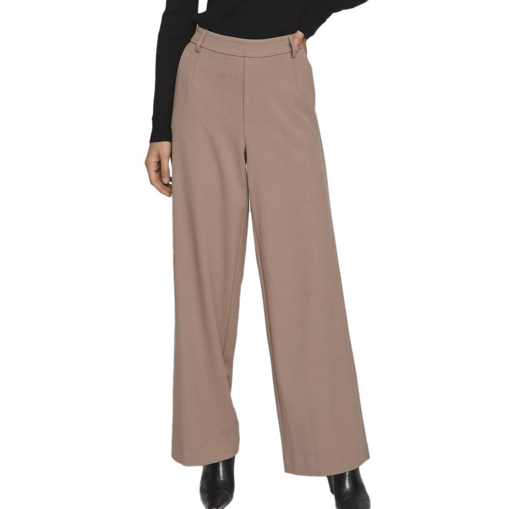 Vila Pantalon Beige fluide Femme Vila Vivarone