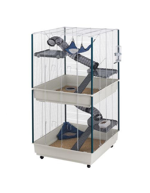 Ferplast Frettenkooi Tower - Dierenverblijf - 75x80x161 cm Grijs Wit