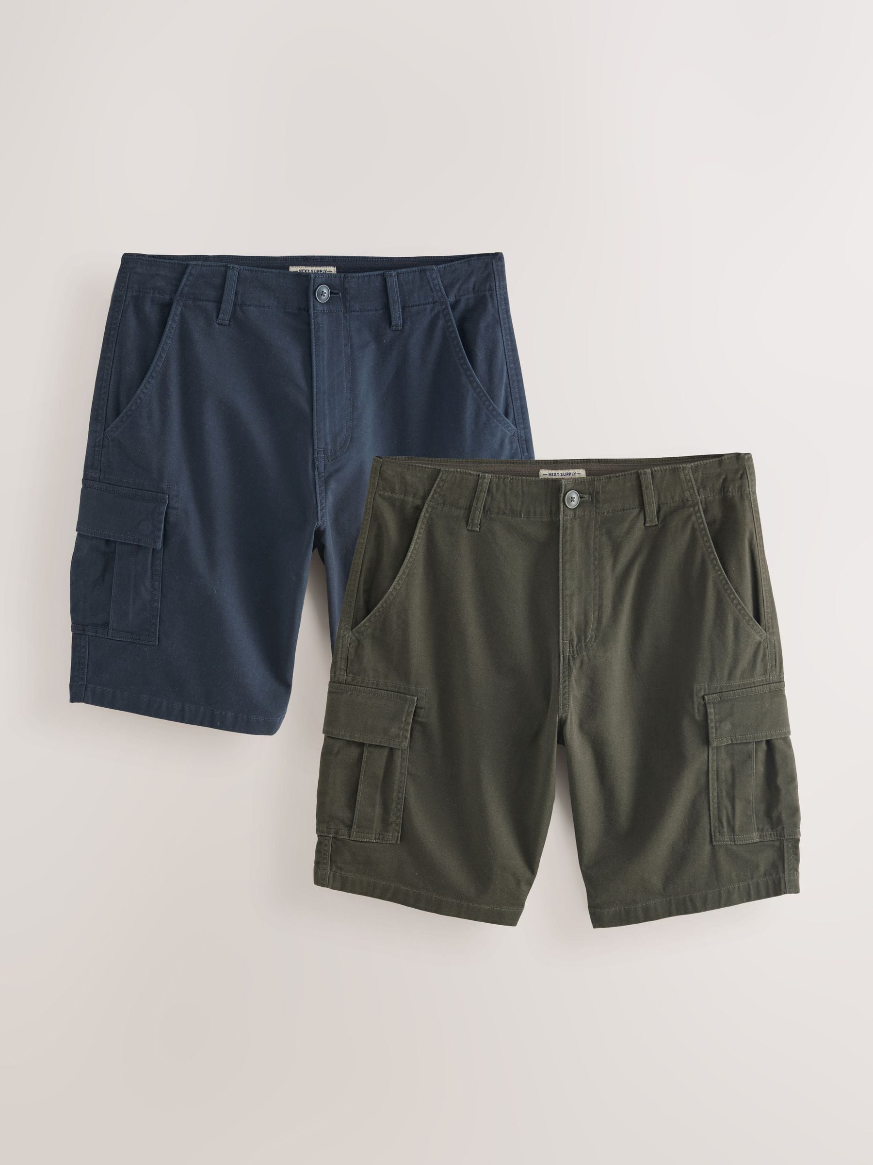 Marineblauw/kaki - Stretchy Korte cargobroek