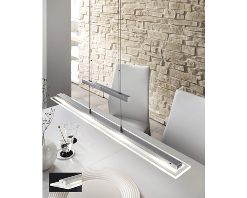LED hanglamp CCT + dimbaar 4x5W 1600 lm 2700/4600/6500 K HxL 150x80x88 cm nikkelkleurig mat/chroomkleurig