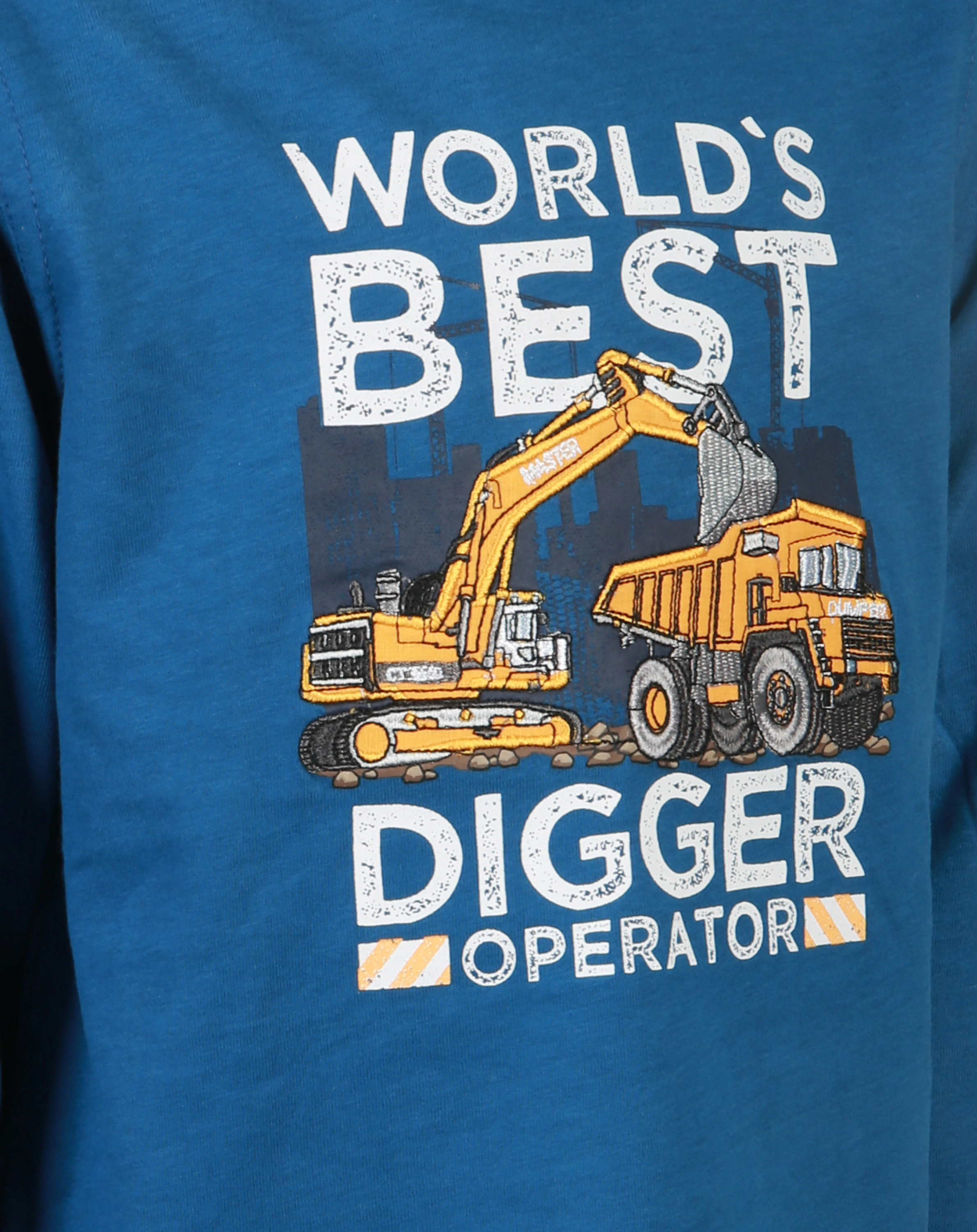 Langarmshirt DIGGER OPERATOR in vintage blue