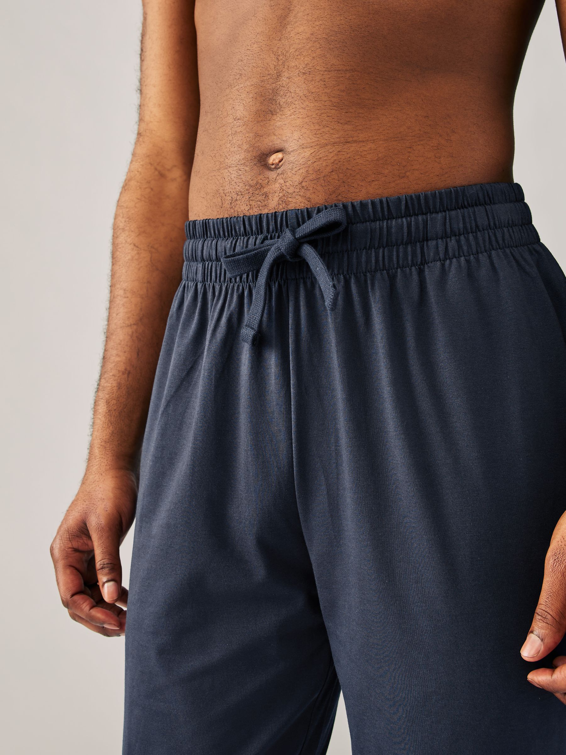 Navy Blue/Light Grey - Cuffed Pyjama Bottoms Set 2 Pack