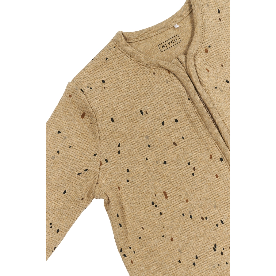 MEYCO Babyschlafsack mit Ärmeln Rib Mini Spot - Toffee Melange