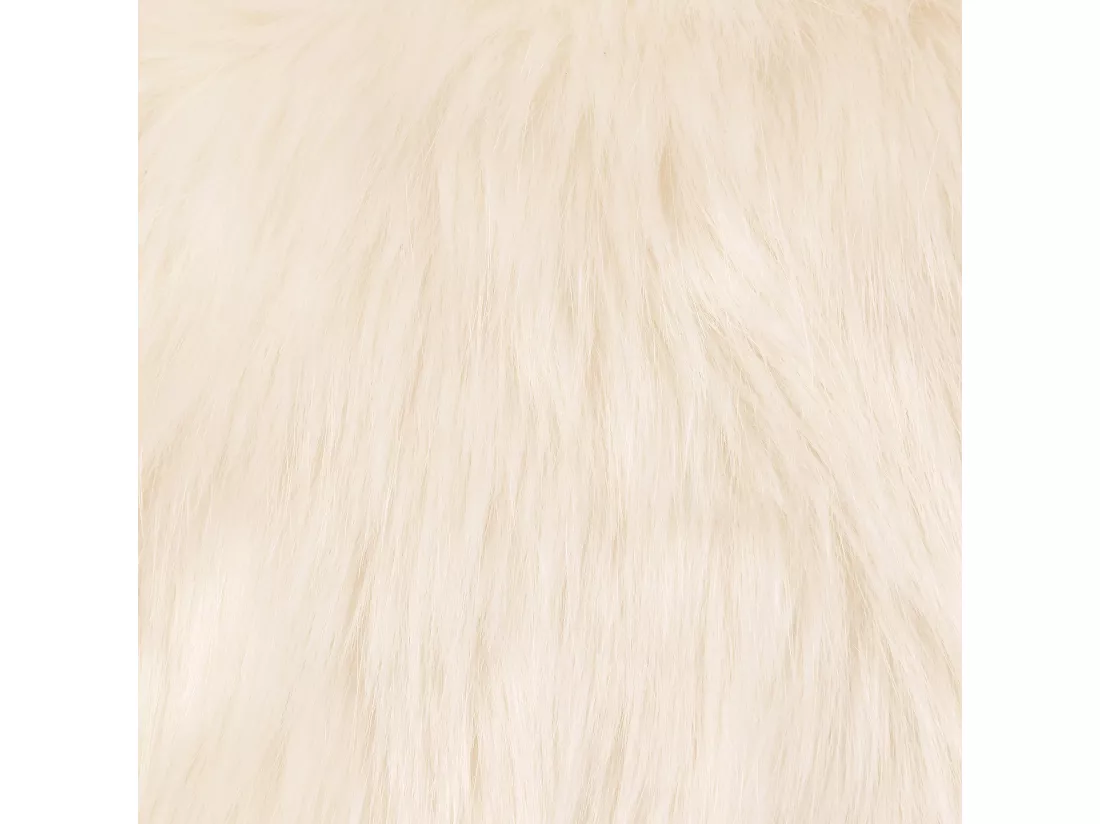 Pouf classique imitation fourrure crème