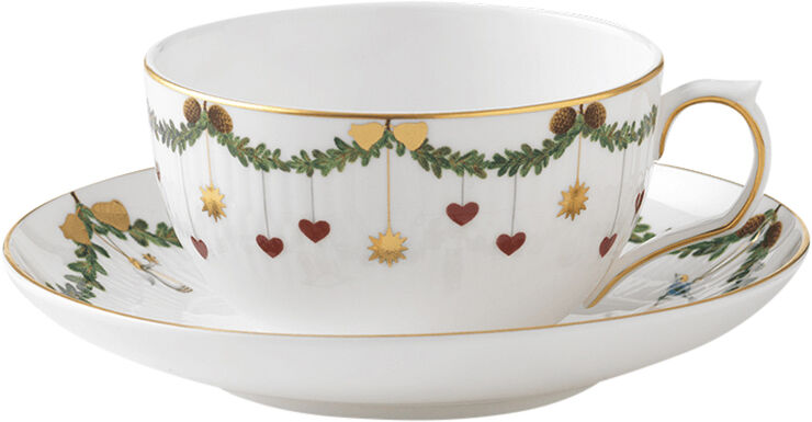 Royal Copenhagen Stjerne Riflet Jul 32 cl. tekop Hvid, multi