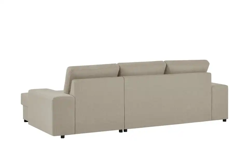 Ecksofa Rome Schlamm, Beige rechts Webstoff