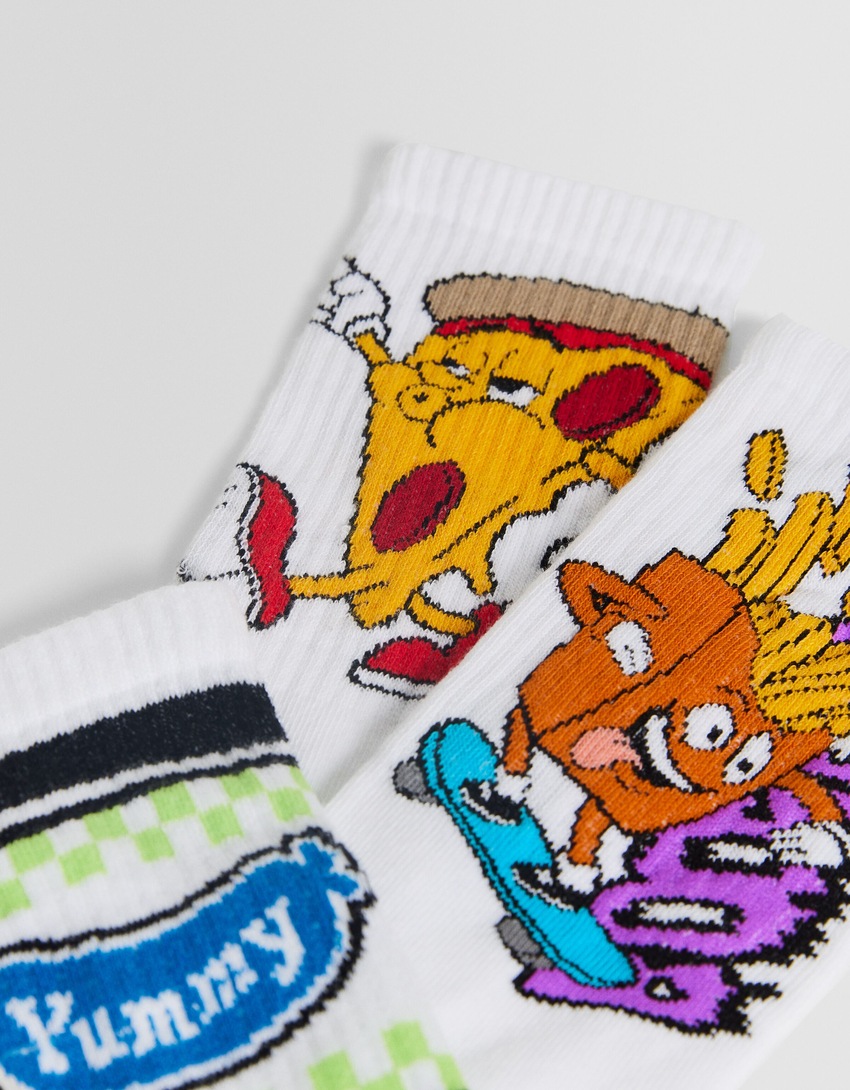 Pacote com 3 pares de meias estampadas