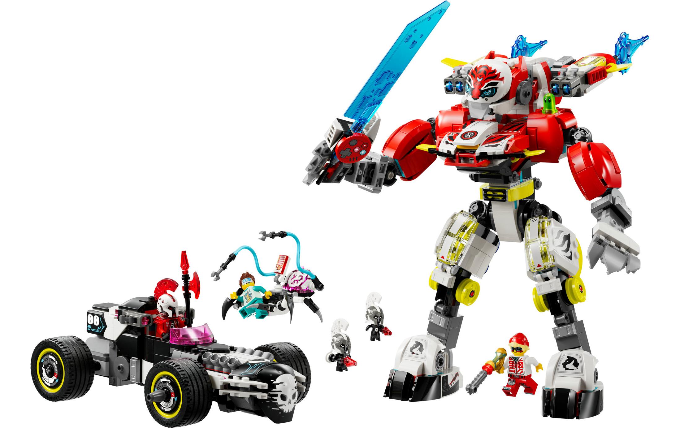DreamZzz Coopers Tiger-Mech und Zeros Hot 71497Set mit Auto und Mech für fantasievolle Abenteuer