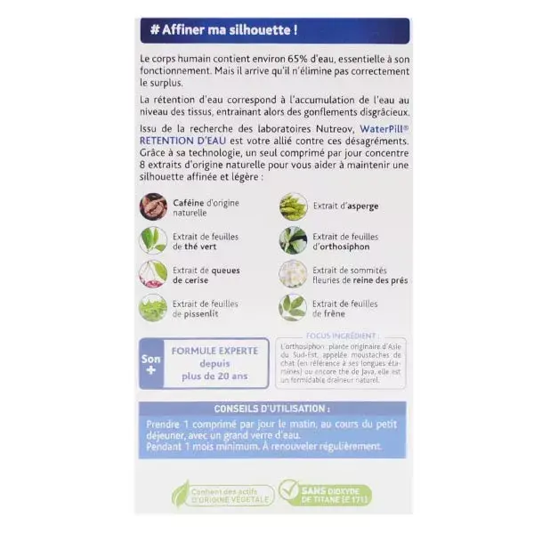 Nutreov Physcience WaterPill Retenção de Líquidos - Embalagem com 2 x 30 comprimidos