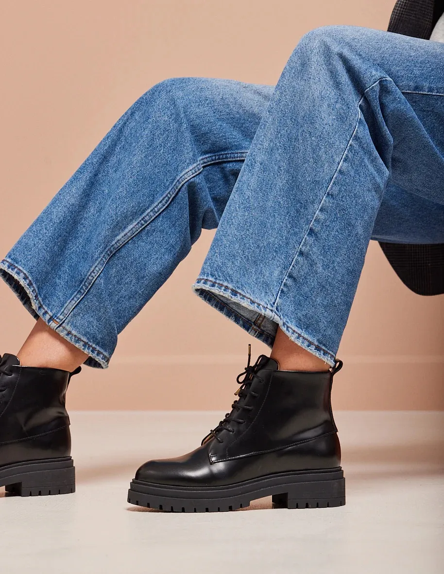 Bottines à lacets Bérénice cuir box M.Moustache