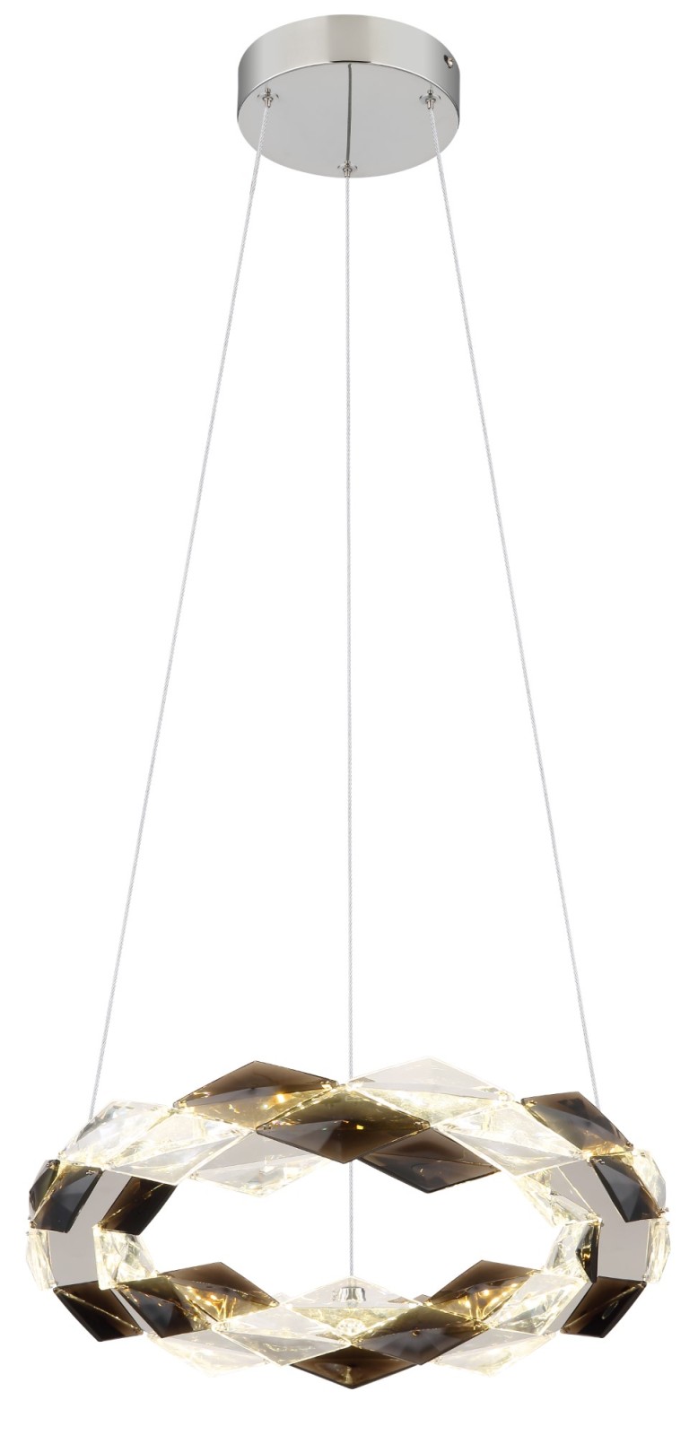 LED-Hängeleuchte - transparent-chromfarben - Ø 37 cm