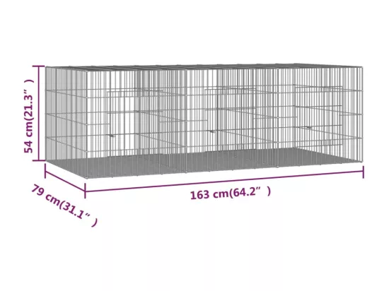 Cage à lapin 3 panneaux 163x79x54 cm Fer galvanisé