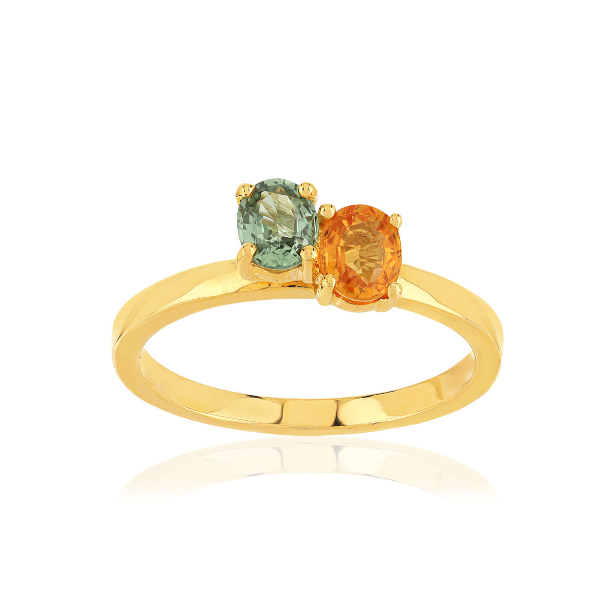 Bague or 375 jaune saphirs