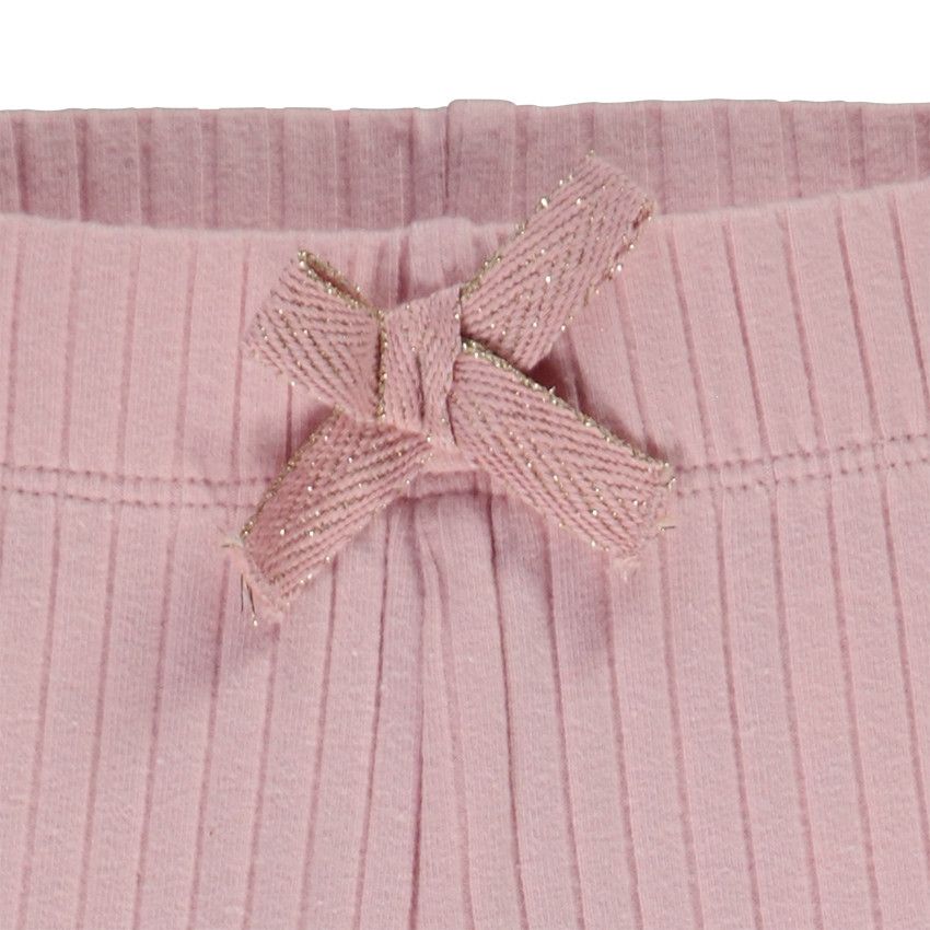 Legging côtelé à nœud pour fille - Rose