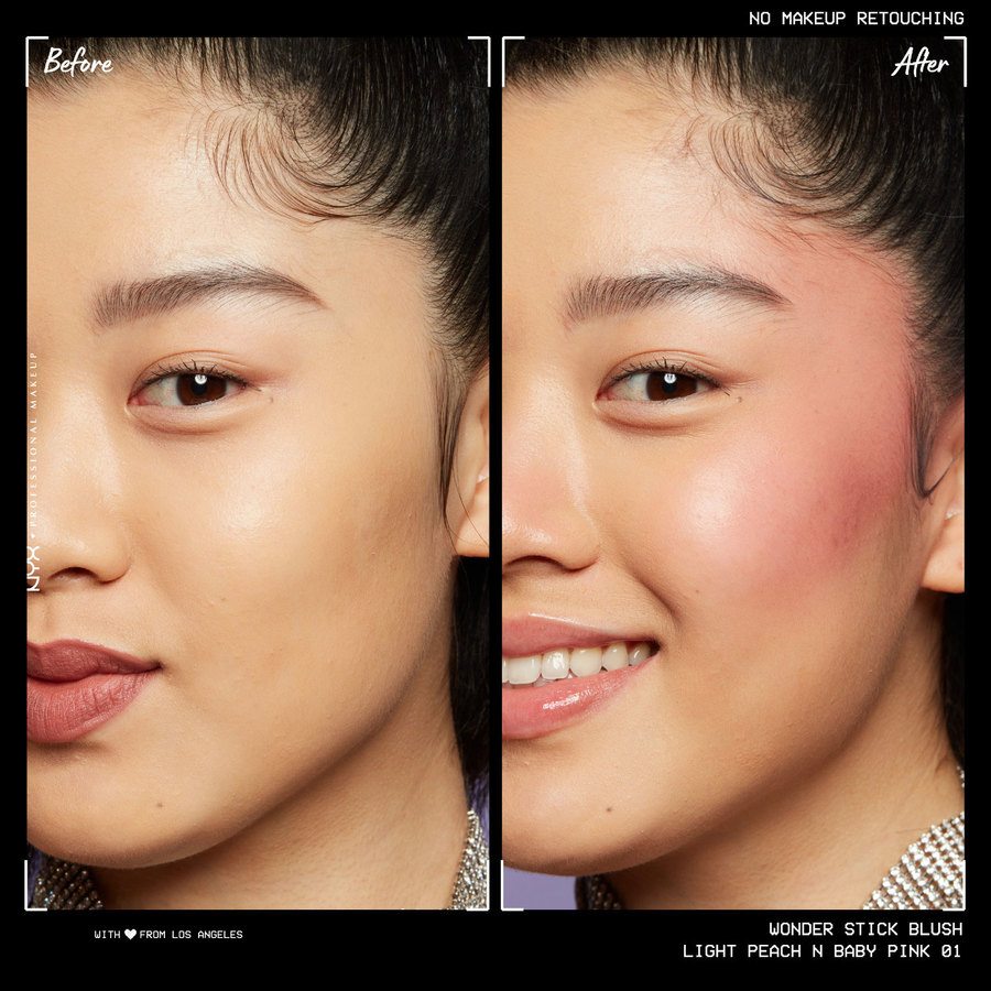 NYX Professional Makeup Wonder Stick Dual-Ended Cream Blush Stick 01 Light Peach + Baby Pink 4g