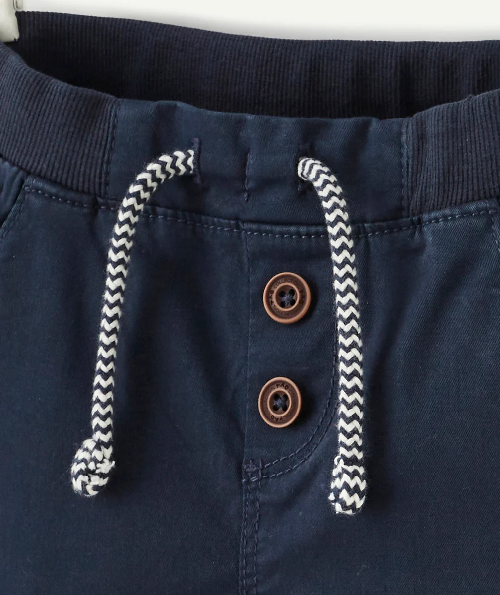 LE PANTALON SAROUEL BLEU MARINE AVEC CORDON DE SERRAGE