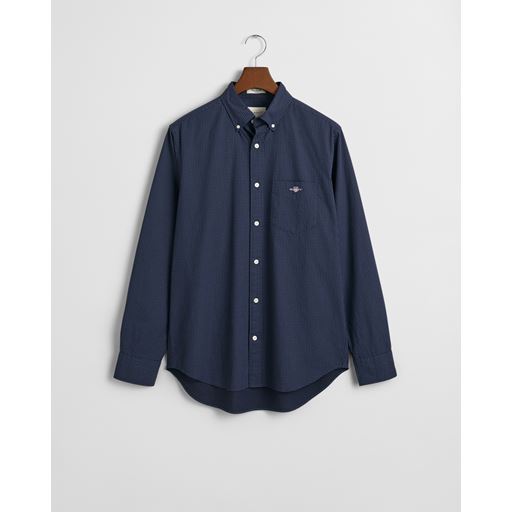 GANT Micro Print Skjorte, Evening Blue, 3XL