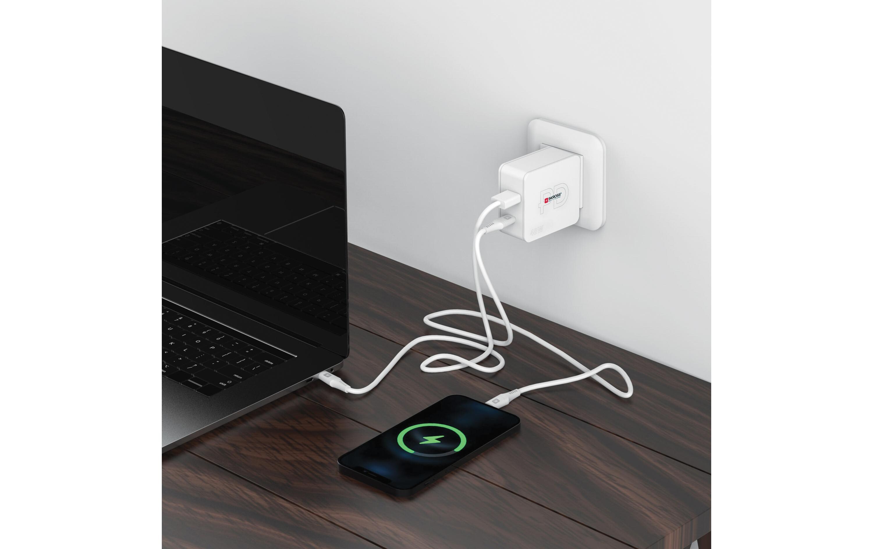 USB-Wandladegerät Multipower 2 Pro+, Euro, 48 W, WeissKraftvolles USB-Wandladegerät für zu Hause und unterwegs