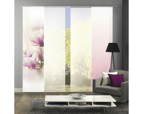 Schuifgordijnset van 4 Magnene roos 60x245 cm
